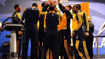 Apr 16, 2014; Orlando, FL, USA; The Indiana Pacers walk out of the locker room before the start of the game as the Pacers beat the Orlando Magic 101-86 at Amway Center. Mandatory Credit: David Manning-USA TODAY Sports