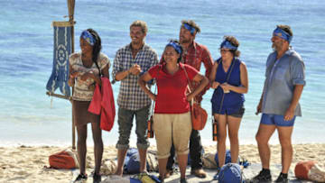 "Survivor Jackpot" - Michaela Bradshaw, Malcolm Freberg, Sandra Diaz-Twine, James "J.T" Thomas, Aubry Bracco and Jeff Varner on the third episode of SURVIVOR: Game Changers, airing Wednesday, March 15 (8:00-9:00 PM, ET/PT) on the CBS Television Network. Photo: Jeffrey Neira/CBS Entertainment ÃÂ©2017 CBS Broadcasting, Inc. All Rights Reserved.