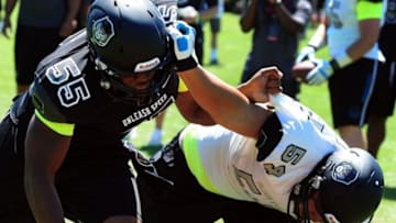 Jul 3, 2013; Beaverton, OR, USA; Defensive lineman Da