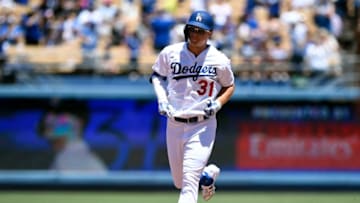 LOS ANGELES, CA - JULY 21: Joc Pederson #31 of the Los Angeles Dodgers runs the bases after hitting a two run home run off starting pitcher Jordan Yamamoto #50 of the Miami Marlins during the third inning at Dodger Stadium on July 21, 2019 in Los Angeles, California. (Photo by Kevork Djansezian/Getty Images)