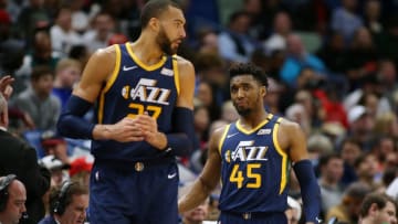 Donovan Mitchell, Rudy Gobert, Utah Jazz. (Photo by Jonathan Bachman/Getty Images)