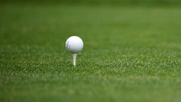 AUGUSTA, GEORGIA - APRIL 10: A detail of Francesco Molinari of Italy Callaway ball on the seventh tee during the third round of the Masters at Augusta National Golf Club on April 10, 2021 in Augusta, Georgia. (Photo by Jared C. Tilton/Getty Images)