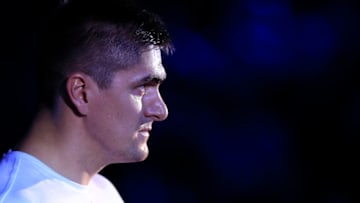 NOVI SAD, SERBIA - DECEMBER 18: Former NBA player Darko Milicic prepares for the fights against Radovan Radojcin prior their kickboxing match at the Soul Night of Champions at Spens Hall on December 18, 2014 in Novi sad, Serbia. (Photo by Srdjan Stevanovic/Getty Images)