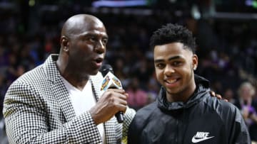 Brooklyn Nets Magic Johnson D'Angelo Russell (Photo by Leon Bennett/Getty Images)