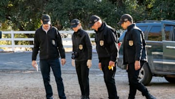 “The First Day” – NCIS investigates the murder of a Navy officer who was killed while driving home a recently released inmate. Also, Gibbs helps Palmer deal with a personal trauma, on NCIS, Tuesday, Feb. 9 (8:00-9:00 PM, ET/PT) on the CBS Television Network. Pictured: Sean Murray as NCIS Special Agent Timothy McGee,Emily Wickersham as NCIS Special Agent Eleanor "Ellie" Bishop, Mark Harmon as NCIS Special Agent Leroy Jethro Gibbs, Wilmer Valderrama as NCIS Special Agent Nicholas “Nick” Torres. Photo: Bill Inoshita/CBS ©2020 CBS Broadcasting, Inc. All Rights Reserved.