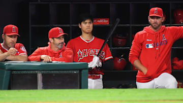 ANAHEIM, CA - JUNE 29: Shohei Ohtani #17 of the Los Angeles Angels waits in the dugout for his at bat in the ninth inning of the game against the Oakland Athletics at Angel Stadium of Anaheim on June 29, 2019 in Anaheim, California. (Photo by Jayne Kamin-Oncea/Getty Images)