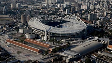 RIO DE JANEIRO, BRAZIL - JULY 04: Work continues at the Olympic Stadium in preparation for the 2016 Olympic Games on July 4, 2016 in Rio de Janeiro, Brazil. (Photo by Matthew Stockman/Getty Images)