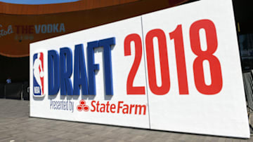 BROOKLYN, NY - JUNE 21: 2018 NBA Draft signage outside the arena at the 2018 NBA Draft on June 21, 2018 at the Barclays Center in Brooklyn, New York. NOTE TO USER: User expressly acknowledges and agrees that, by downloading and/or using this photograph, user is consenting to the terms and conditions of the Getty Images License Agreement. Mandatory Copyright Notice: Copyright 2018 NBAE (Photo by Kostas Lymperopoulos/NBAE via Getty Images)