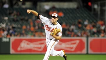 Apr 21, 2016; Baltimore, MD, USA; Baltimore Orioles pitcher Chris Tillman (30) throws a pitch in the second inning against the Toronto Blue Jays at Oriole Park at Camden Yards. The Baltimore Orioles won 3-2. Mandatory Credit: Evan Habeeb-USA TODAY Sports