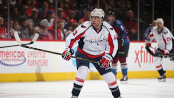 DENVER, CO - APRIL 01: Tom Wilson #43 of the Washington Captitals skates againast the Colorado Avalanche at the Pepsi Center on April 01, 2016 in Denver, Colorado. The Capitals defeated the Avalanche 4-2. (Photo by Michael Martin/NHLI via Getty Images)