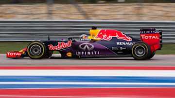 Oct 25, 2015; Austin, TX, USA; Red Bull Racing driver Daniel Ricciardo (3) of Australia during the United States Grand Prix at the Circuit of the Americas. Mandatory Credit: Jerome Miron-USA TODAY Sports