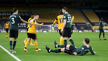 WOLVERHAMPTON, ENGLAND - DECEMBER 27: Premier League match between Wolverhampton Wanderers and Tottenham Hotspur at Molineux, 2020 in Wolverhampton, England. (Photo by Carl Recine - Pool/Getty Images)