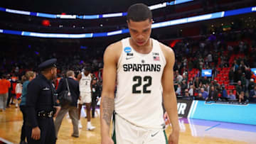 DETROIT, MI - MARCH 18: Miles Bridges #22 of the Michigan State Spartans reacts after being defeated by the Syracuse Orange 55-53 in the second round of the 2018 NCAA Men's Basketball Tournament at Little Caesars Arena on March 18, 2018 in Detroit, Michigan. (Photo by Gregory Shamus/Getty Images)