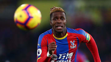 LONDON, ENGLAND - DECEMBER 26: Wilfred Zaha of Crystal Palace tracks down the ball during the Premier League match between Crystal Palace and Cardiff City at Selhurst Park on December 26, 2018 in London, United Kingdom. (Photo by Jordan Mansfield/Getty Images)