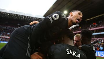 William Saliba, Arsenal (Photo by GEOFF CADDICK/AFP via Getty Images)