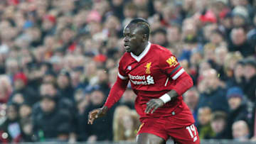 LIVERPOOL, ENGLAND - JANUARY 14: Liverpool's Sadio Mane during the Premier League match between Liverpool and Manchester City at Anfield on January 14, 2018 in Liverpool, England. (Photo by Alex Dodd -CameraSport via Getty Images)