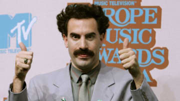 LISBON, PORTUGAL - NOVEMBER 02: Sacha Baron Cohen playing the part of his comedy character "Borat" attends a photocall ahead of the MTV Europe Music Awards on November 2, 2005 in Lisbon, Portugal. 'MTV European Music Awards will take place on November 3. (Photo by Bruno Vincent/Getty Images for MTV)