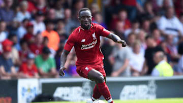BURY, ENGLAND - JULY 14: Naby Keita of Liverpool controls the ball during a pre-season friendly match between Bury and Liverpool at Gigg Lane on July 14, 2018 in Bury, England. (Photo by Nathan Stirk/Getty Images)