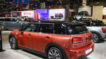 BRUSSELS, BELGIUM - JANUARY 9: MINI Clubman compact station wagon on display at Brussels Expo on January 9, 2020 in Brussels, Belgium. The Clubman is the estate version of the MINI model range (Photo by Sjoerd van der Wal/Getty Images)