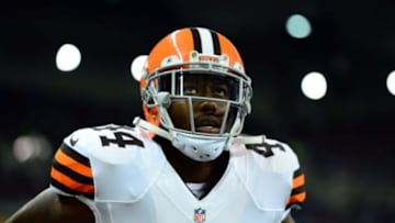 Aug 9, 2014; Detroit, MI, USA; Cleveland Browns running back Ben Tate (44) on the sidelines during the third quarter against the Detroit Lions at Ford Field. Mandatory Credit: Andrew Weber-USA TODAY Sports
