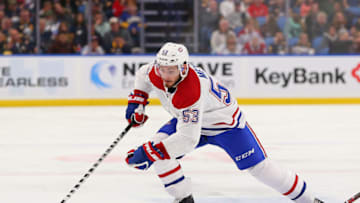 BUFFALO, NY - OCTOBER 25: Victor Mete #53 of the Montreal Canadiens during the game against the Buffalo Sabres at the KeyBank Center on October 25, 2018 in Buffalo, New York. (Photo by Kevin Hoffman/Getty Images)