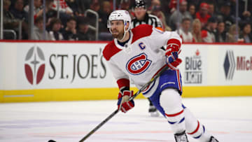 DETROIT, MICHIGAN - FEBRUARY 18: Shea Weber #6 of the Montreal Canadiens skates against the Detroit Red Wings at Little Caesars Arena on February 18, 2020 in Detroit, Michigan. (Photo by Gregory Shamus/Getty Images)