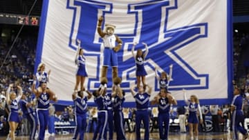 The College Basketball odds are out and the Kentucky Wildcats are the favorite to win the National title Mandatory Credit: Mark Zerof-USA TODAY Sports