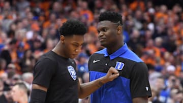 Duke basketball stars RJ Barrett and Zion Williamson (Mark Konezny-USA TODAY Sports)