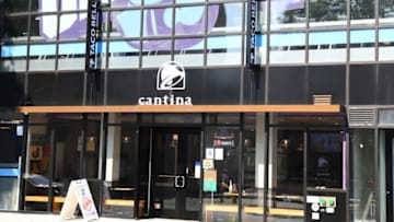 NEW YORK - JULY 11: An exterior view of the Flatbush Ave Taco Bell Cantina on July 11, 2018 in the Brooklyn borough of New York City. (Photo by Dave Kotinsky/Getty Images for Taco Bell)