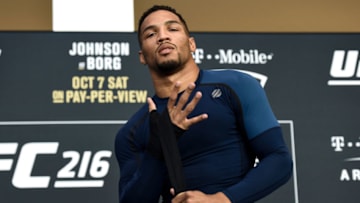 LAS VEGAS, NV - OCTOBER 05: Kevin Lee holds an open workout session for the media and fans at TMobile Arena on October 5, 2017 in Las Vegas, Nevada. (Photo by Brandon Magnus/Zuffa LLC/Zuffa LLC via Getty Images)
