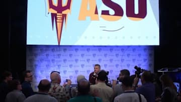Jul 15, 2016; Hollywood, CA, USA; Arizona State Sun Devils coach Todd Graham during Pac-12 media day at Hollywood & Highland. Mandatory Credit: Kirby Lee-USA TODAY Sports