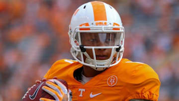 Sep 1, 2016; Knoxville, TN, USA; Tennessee Volunteers quarterback Joshua Dobbs (11) before the game against the Appalachian State Mountaineers at Neyland Stadium. Mandatory Credit: Randy Sartin-USA TODAY Sports