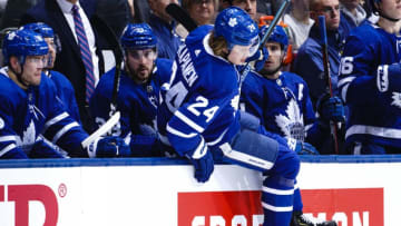 TORONTO, ON - JANUARY 20: Kasperi Kapanen #24 of the Toronto Maple Leafs takes the ice against the Arizona Coyotes during the second period at the Scotiabank Arena on January 20, 2019 in Toronto, Ontario, Canada. (Photo by Mark Blinch/NHLI via Getty Images)