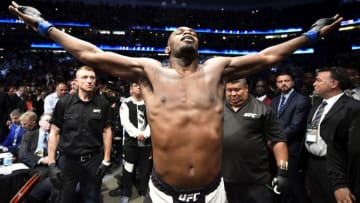 ANAHEIM, CA - JULY 29: Jon Jones prepares to enter the Octagon prior to facing Daniel Cormier in their UFC light heavyweight championship bout during the UFC 214 event inside the Honda Center on July 29, 2017 in Anaheim, California. (Photo by Jeff Bottari/Zuffa LLC/Zuffa LLC via Getty Images)