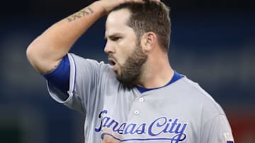 Mike Moustakas #8 of the Kansas City Royals (Photo by Tom Szczerbowski/Getty Images)