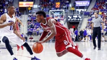 Mar 5, 2016; Fort Worth, TX, USA; Oklahoma Sooners guard Buddy Hield (24) dribbles during the game against the TCU Horned Frogs at Ed and Rae Schollmaier Arena. Mandatory Credit: Kevin Jairaj-USA TODAY Sports