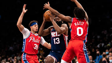 James Harden rumors, Seth Curry, Tyrese Maxey, Sixers (Photo by Dustin Satloff/Getty Images)