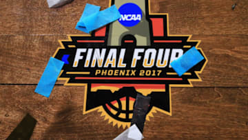 GLENDALE, AZ - APRIL 03: Confetti covers the Final Four logo after the North Carolina Tar Heels defeated the Gonzaga Bulldogs during the 2017 NCAA Men's Final Four National Championship game at University of Phoenix Stadium on April 3, 2017 in Glendale, Arizona. The Tar Heels defeated the Bulldogs 71-65. (Photo by Ronald Martinez/Getty Images)