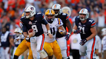 AUBURN, AL - SEPTEMBER 15: Jarrett Stidham #8 of the Auburn Tigers rushes against the LSU Tigers at Jordan-Hare Stadium on September 15, 2018 in Auburn, Alabama. (Photo by Kevin C. Cox/Getty Images)