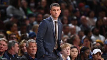 DENVER, CO - APRIL 10: Head Coach Ryan Saunders of the Minnesota Timberwolves. Copyright 2019 NBAE (Photo by Garrett Ellwood/NBAE via Getty Images)