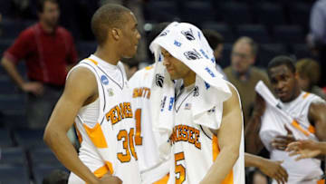 CHARLOTTE, NC - MARCH 27: Chris Lofton #5 of the Tennessee Volunteers walks off the court after losing to the Louisville Cardinals during the 2008 NCAA Men's East Regional Semifinal at Bobcats Arena on March 27, 2008 in Charlotte, North Carolina. The Cardinals defeated the Volunteers 77-60. (Photo by Streeter Lecka/Getty Images)