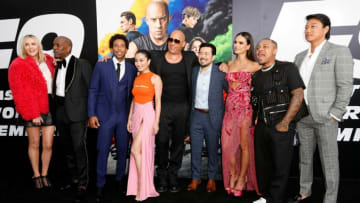 Charlize Theron, Tyrese Gibson,Ludacris, Anna Sawai, Vin Diesel, Justin Lin, Jordana Brewster, Shad Moss, and Sung Kang (Photo by Frazer Harrison/Getty Images)