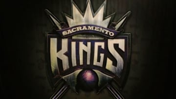 April 14, 2013; Houston, TX, USA; Sacramento Kings logo on a wall during a game against the Houston Rockets in the third quarter at the Toyota Center. The Rockets defeated the Kings 121-100. Mandatory Credit: Brett Davis-USA TODAY Sports