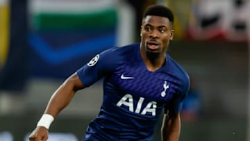LEIPZIG, GERMANY - MARCH 10: (BILD ZEITUNG OUT) Serge Aurier of Tottenham Hotspur looks on during the UEFA Champions League round of 16 second leg match between RB Leipzig and Tottenham Hotspur at Red Bull Arena on March 10, 2020 in Leipzig, Germany. (Photo by Roland Krivec/DeFodi Images via Getty Images)
