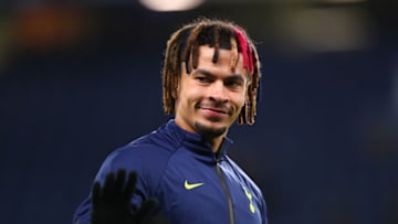 LONDON, ENGLAND - JANUARY 05: Dele Alli of Tottenham Hotspur looks on during the warm up prior to the Carabao Cup Semi Final First Leg match between Chelsea and Tottenham Hotspur at Stamford Bridge on January 05, 2022 in London, England. (Photo by Chloe Knott - Danehouse/Getty Images)
