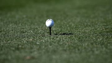 LA QUINTA, CALIFORNIA - JANUARY 18: A detail view of Beau Hossler's ball before teeing off on the third hole during the third round of The American Express tournament at the Stadium Course at PGA West on January 18, 2020 in La Quinta, California. (Photo by Marianna Massey/Getty Images)