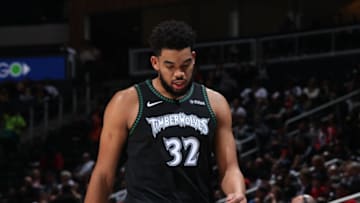 ATLANTA, GA - FEBRUARY 27: Karl-Anthony Towns #32 of the Minnesota Timberwolves. Copyright 2019 NBAE (Photo by Jasear Thompson/NBAE via Getty Images)