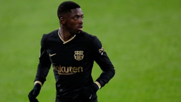 Ousmane Dembele of FC Barcelona match against Cadiz. (Photo by David S. Bustamante/Soccrates/Getty Images)