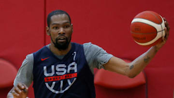 Kevin Durant #7 of the 2021 USA Basketball Men's National Team. (Photo by Ethan Miller/Getty Images)