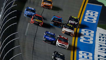 DAYTONA BEACH, FL - FEBRUARY 14: Kevin Harvick, driver of the #4 Busch Beer Car2Can Ford, leads during the Monster Energy NASCAR Cup Series Gander RV Duel At DAYTONA #1 at Daytona International Speedway on February 14, 2019 in Daytona Beach, Florida. (Photo by Brian Lawdermilk/Getty Images)